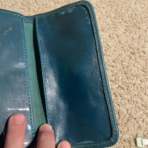 Teal Embossed Leather Wallet - Picture 8 of 8